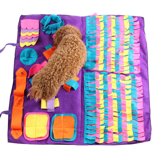 Tapis de reniflement coloré et amovible pour chien  – Le buffet à volonté… mais planqué